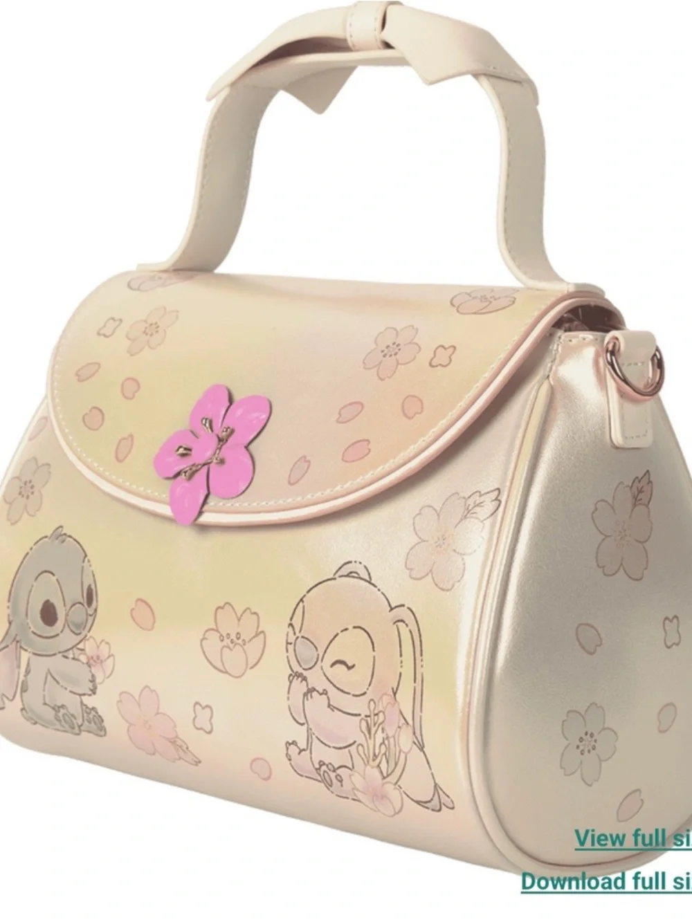 Loungefly Disney 🆕 Stitch & Angel Cherry Blossom Bow Handle Crossbody Bag